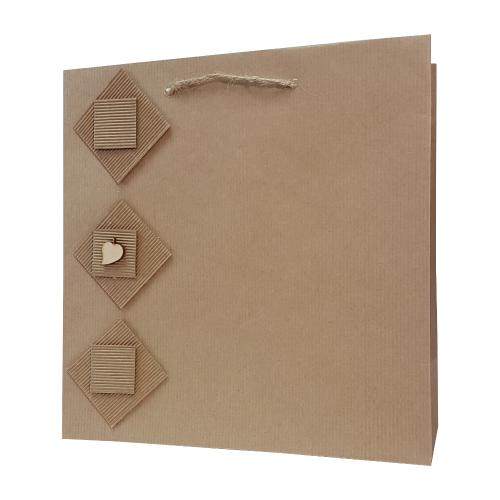 eco ręcznie zdobione torby papierowe kwadrat liść